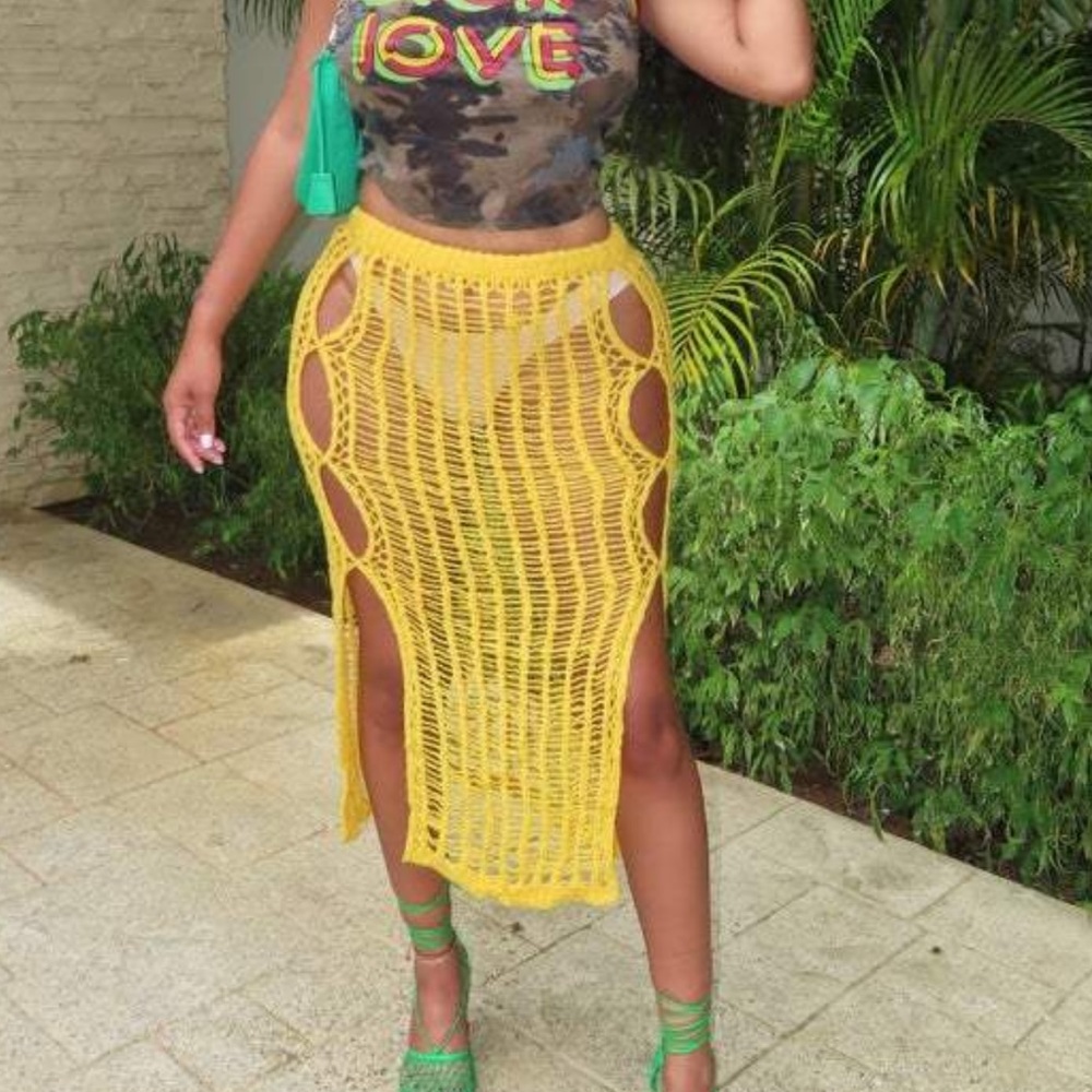 Crochet yellow skirt NEW